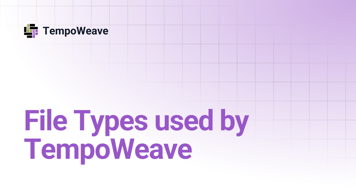 File Types used by TempoWeave | TempoWeave